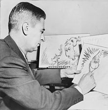 Dr. Seuss disegna un'immagine del Grinch nel 1957