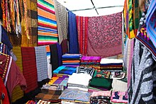 Indigenous weaving at a market in San Cristóbal de las Casas