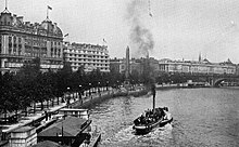 The Embankment at the level of the former Hotel Cecil around 1910
