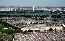 Pentagon i 1998, som blev beskadiget efter at American Airlines Flight 77 styrtede ned i det.