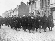 Wounded Belgian soldiers in Calais on November 11, 1914