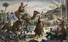 The invasion of the Caliph Omar 638 in Jerusalem