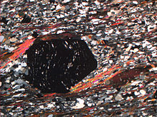 Cienka sekcja Garnet-Mica-Schist