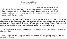 Das im Kongress der Vereinigten Staaten verwendete Argument "Denkt an die Kinder".