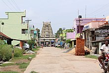 Village view with temple