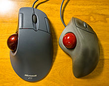 Trackballs for thumb control (right-handed)