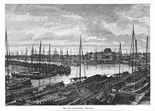 Historic port of Tianjin, 1887