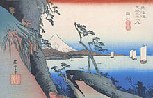 El campo alrededor de Yui-shuku en la década de 1830  