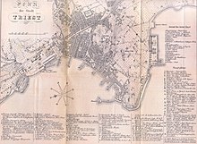 Plan of the city of Trieste around 1857 (Lloyd's travel guide)