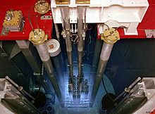 Cherenkov light of a Triga reactor