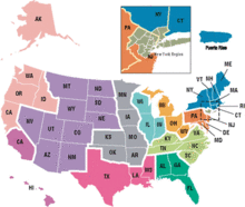 US Census Bureau Regioner.  