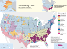 Descent groups with highest population share in the counties