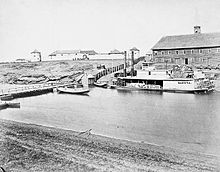 Dampskibshavnen ved The Forks i begyndelsen af 1870'erne