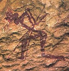 Neolithic rock drawing from the Barranco de la Valltorta (Castellón de la Plana in the region of Valencia)
