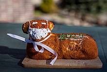 Easter lamb with mouth guard
