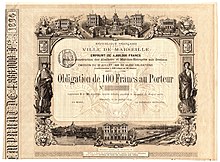 Bond of the city of Marseille dated 20 July 1894, blank chain