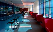 La Casa Club de Virgin en el aeropuerto de San Francisco, utilizada por los pasajeros de la clase superior