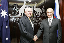 Džonas Hovardas su Vladimiru Putinu 2007 m. APEC susitikime
