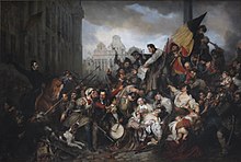 1830. gada Beļģijas revolūcijas epizode (1834), autors Egīds Čārlzs Gustavs Vapers, Senās mākslas muzejs, Brisele.