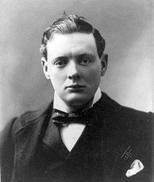 Een jonge Winston Churchill op een lezing in de Verenigde Staten in 1900...