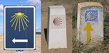The scallop shell and the yellow arrow are the typical orientation aids along the way