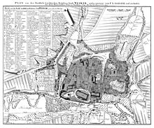 City map of Weimar by Franz Ludwig Güssefeld, 1784