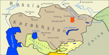 Rozloha Semipalatinského zkušebního polygonu (vyznačena červeně) o rozloze 18 000 km2 , která se rovná rozloze Walesu. Sovětský svaz provedl v Semipalatinsku od roku 1949 do roku 1989 456 jaderných testů, aniž by bral ohled na jejich dopad na místní obyvatele nebo životní prostředí. Sovětské úřady dlouhá léta tajily veškeré dopady ozáření a na světlo světa se dostaly až po uzavření testovacího místa v roce 1991.  