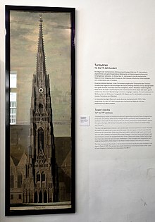 Elevation drawing of the south tower (1825/26) - still with tower clock