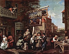 stemmen werven , 1755. Steekpenningen worden aangeboden en aangenomen
