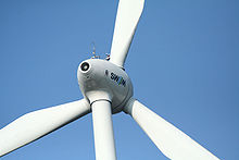 Wind power plant Fröttmaning of SWM on the Fröttmaning mountain
