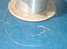 Stainless steel wire on a spool