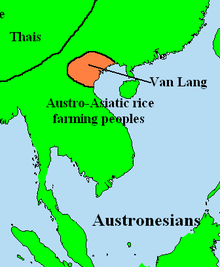 Mapa de Văn Lang, primer reino vietnamita (2879-258 a.C.), en el año 500 a.C.