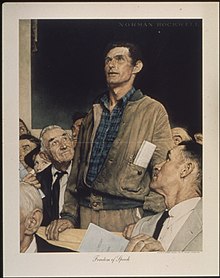 Freedom of Speech , obraz Normana Rockwella z 1943 r.