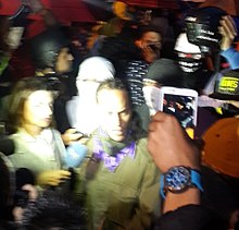 Pérez en una marcha nocturna de la oposición en Altamira el 13 de julio de 2017  