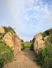Entrance of the stadium of Nikopolis. Here "isactic" competitions were introduced in memory of the victory at Actium. Herod participated financially in the construction of this "victory city" and founded "isactic" games in Jerusalem after its model