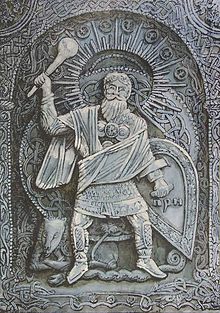 Perun . The work of the contemporary painter M. Presnyakov (1998).