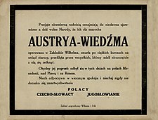 Um humorístico "obituário" do Império Austríaco, publicado em Cracóvia no final de 1918. Clique na imagem para uma tradução.