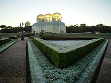 Îngheț în Grădina Botanică din Curitiba. Sera protejează plantele sensibile din climatele tropicale și subtropicale mai calde împotriva înghețului și a vremii reci.  