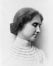 Helen Kellerová z profilu, 1904