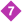 The number 7 on a purple diamond