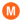 The letter M on an orange circle