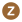 The letter Z on a brown circle