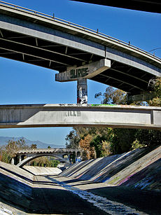 Una vista dell'Arroyo Seco, uno degli affluenti del fiume Los Angeles
