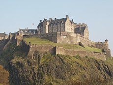 Kasteel van Edinburgh gezien vanaf Princes Street