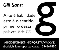 Modernizm ve işlevsellikten etkilenen birçok 20. yüzyıl tasarımından biri: Eric Gill'in Gill Sans yazı karakteri, 1928. Ana artısı: okunaklılık