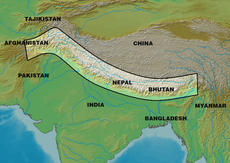 Himalaya-bjergkædenes beliggenhed