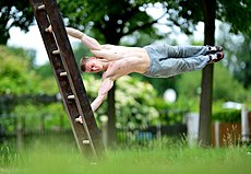 Calisthenics exercise: The human flag