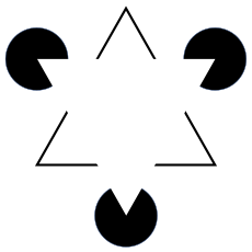 Znana iluzija "nevidnega" trikotnika je primer gestalt zaznavanja.