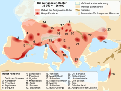 Distribution area of the Aurignacian