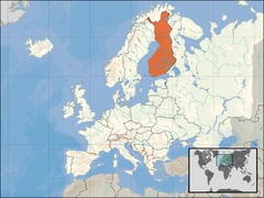Suomija Europos žemėlapyje